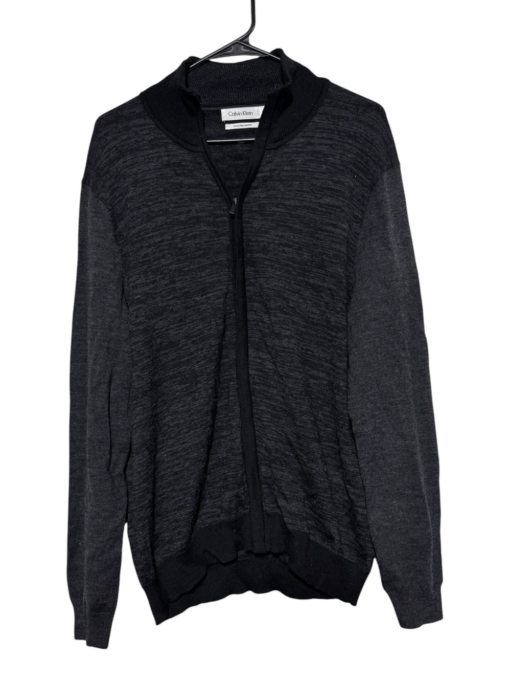 Calvin Klein 100% Extra Fine Merino Wool Sweater Men Soze Large Grandpa Minimal
